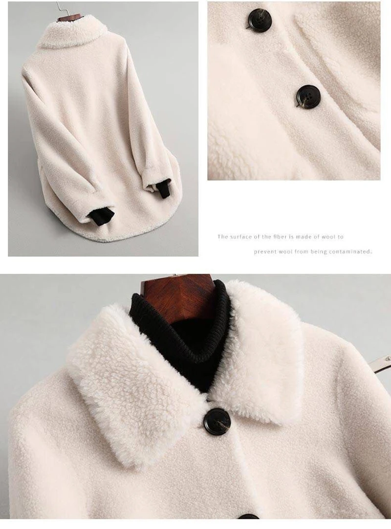 Autumn Winter Clothes Loose Double Faced Fur Coat Female Korean Fashion Cashmere Lamb Wool Single Breasted Short Jackets Women