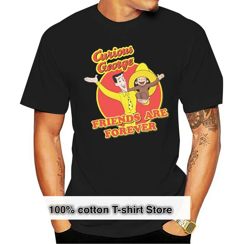 

Curious George Men's Friends T-shirt White Rockabilia