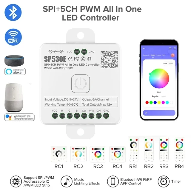 

RGB-контроллер FCOB SP530E Wi-Fi Bluetooth
