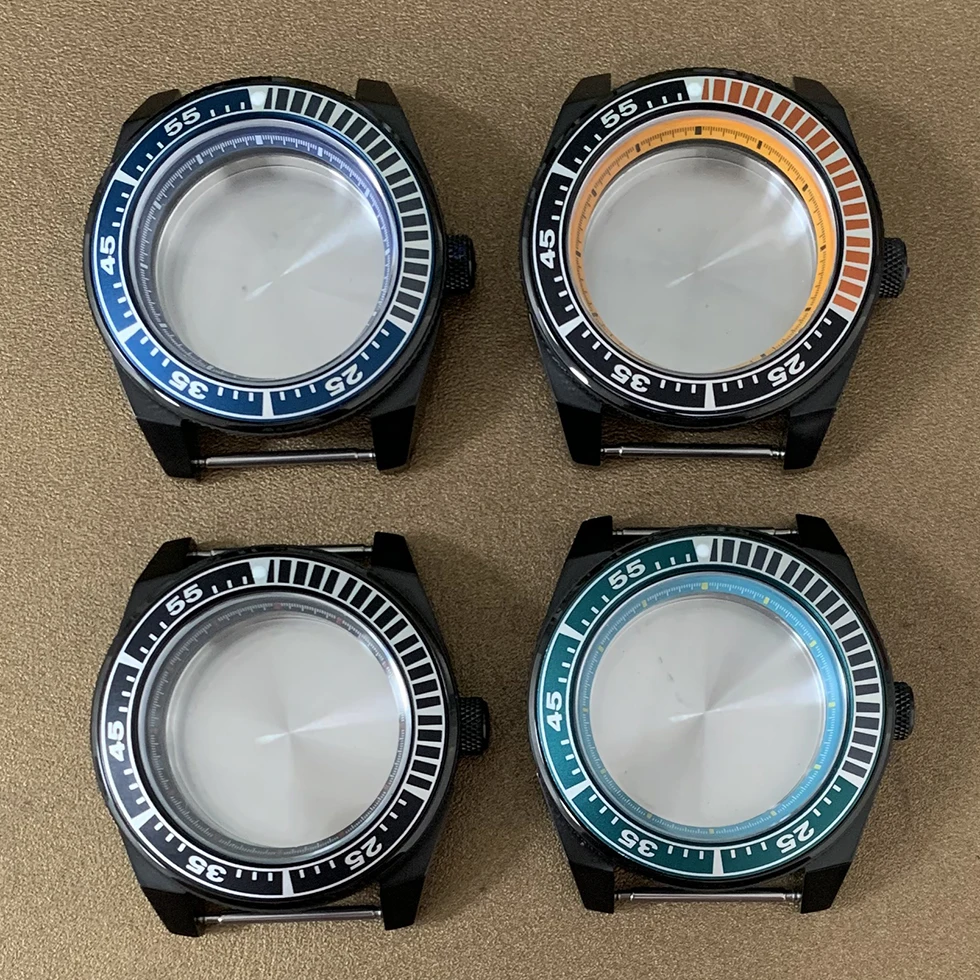 Часы 43 мм сапфировое стекло PVD Черная Нержавеющая Сталь 316L чехол NH35 NH36