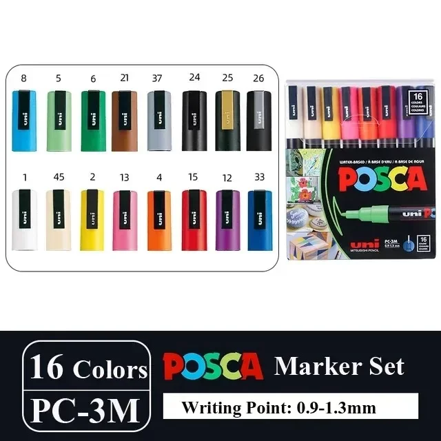 

Набор маркеров UNI POSCA 16 цветов
