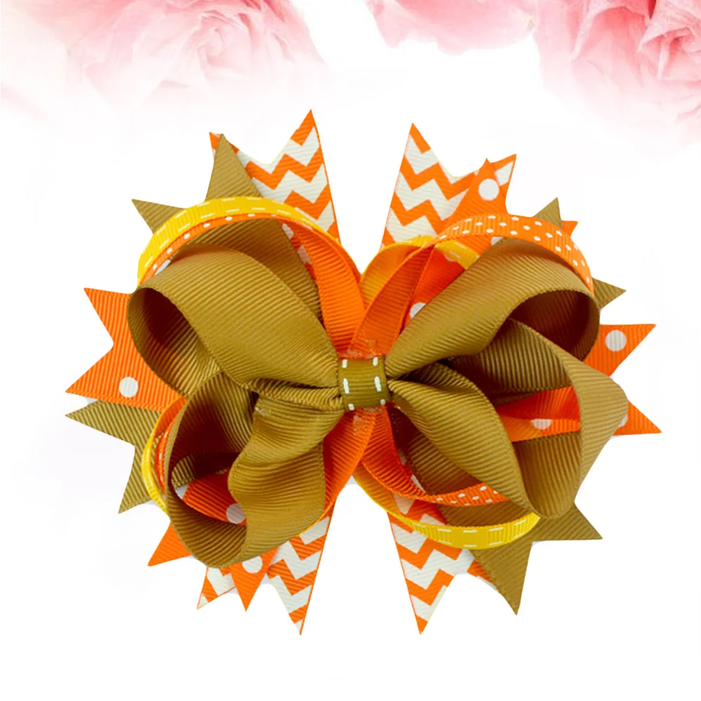 

Girls Large Hairclips Hair Bowknot Clip Kids Hair Accessories Hairpin Thanksgiving Day Decoration (Random Color)