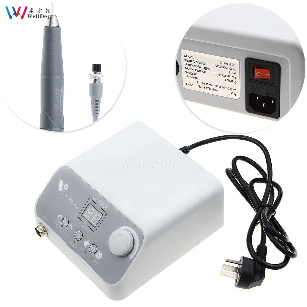 Стоматологическая безщеточная фотоаппарат G800 с наконечником 50000 об/мин