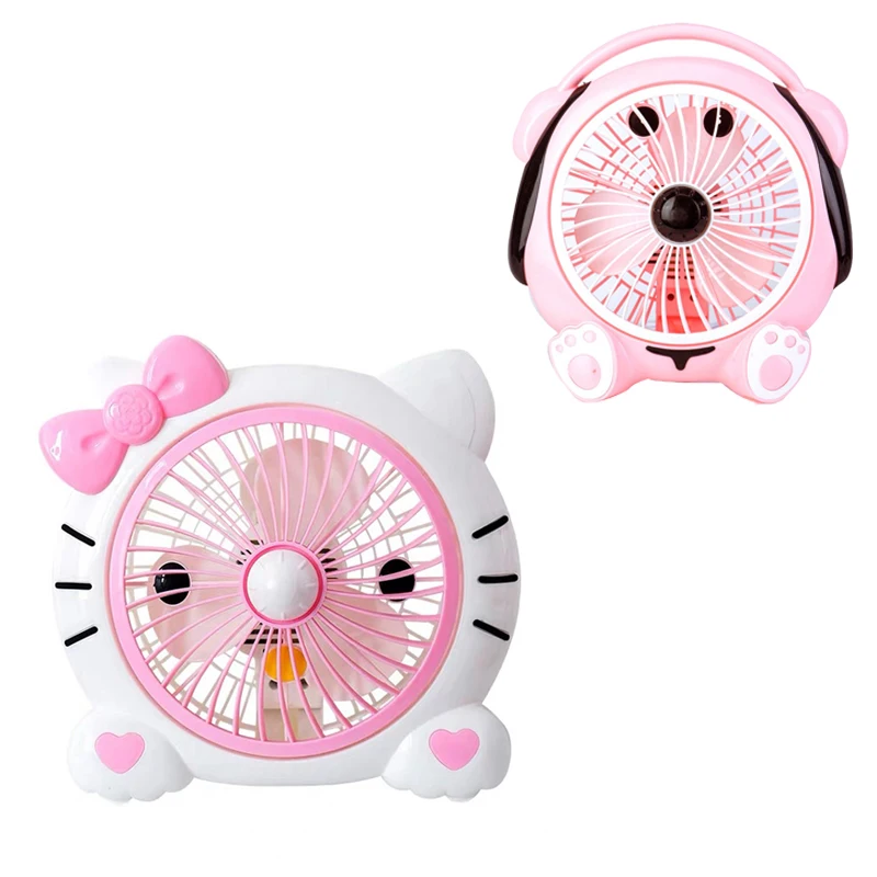 

Kawaii Anime Hello Kittys Fan Small Student Dormitory Bed Office Desktop Mute Cute Cartoon Home Fan Children's Birthday Gift