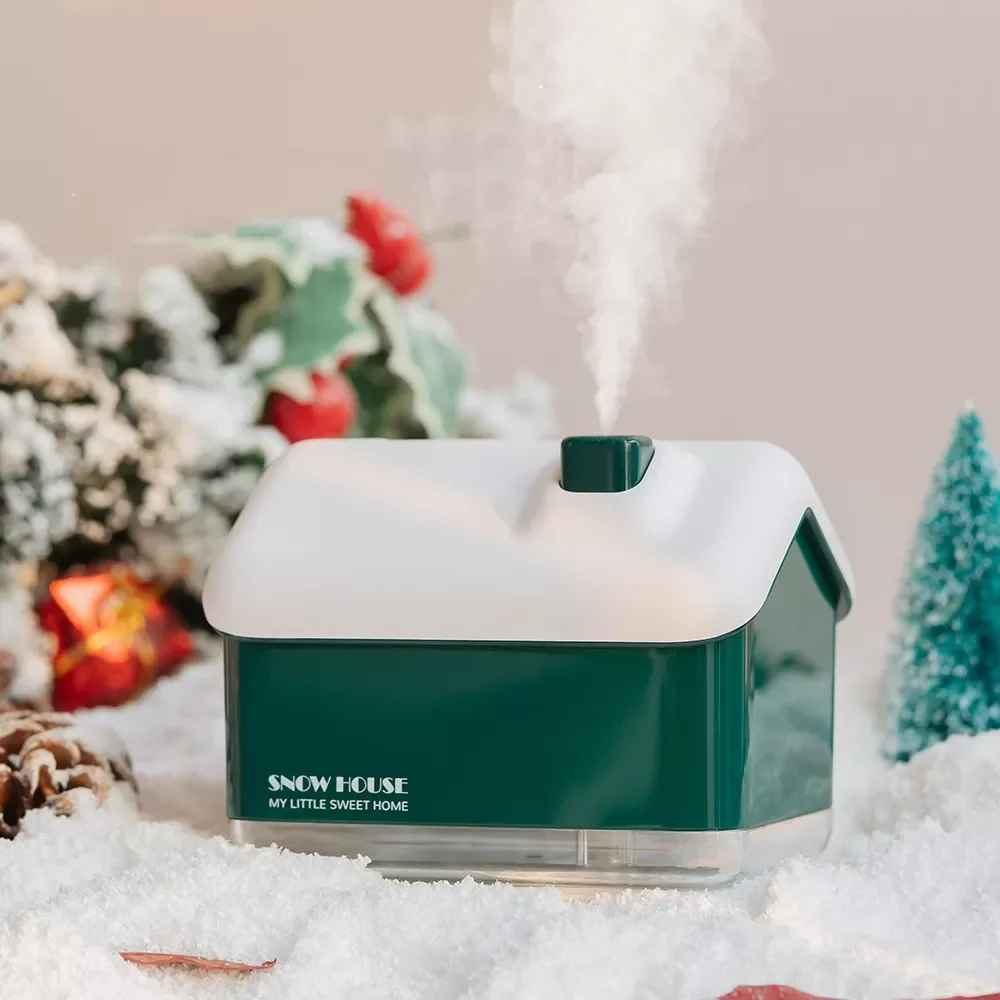 

300ml USB Ultrasonic Air Humidifier Snow House Mist Maker Fogger with Colorful LED Light Mini Heavy Fog Car Aroma Diffuser
