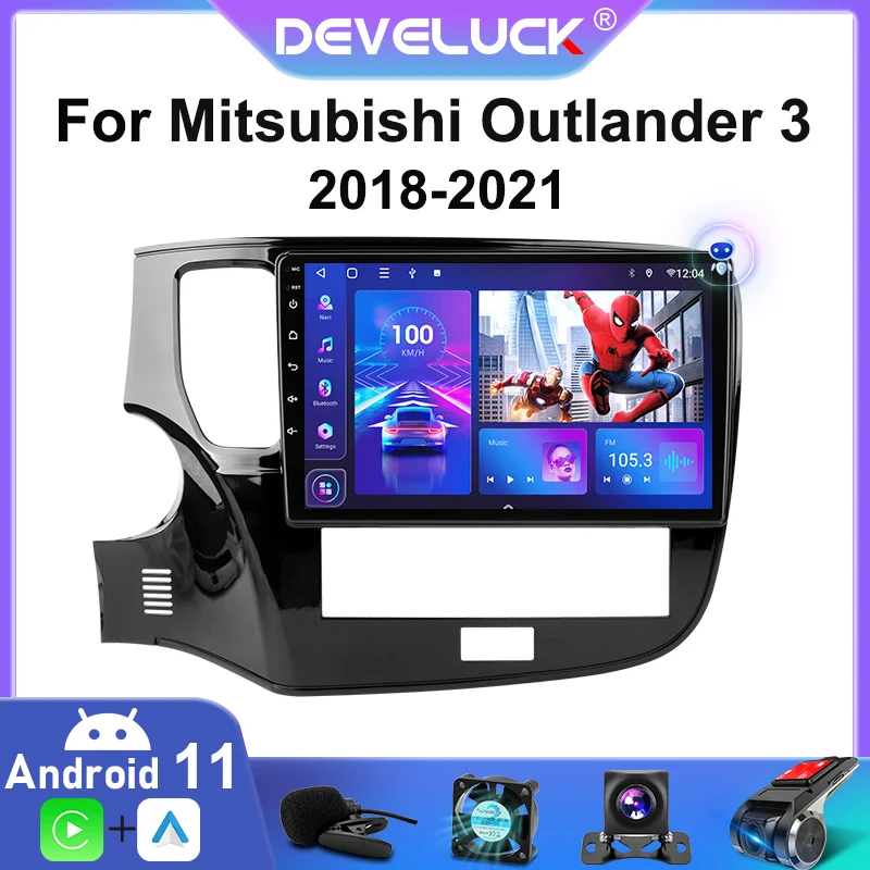 2DIN Android 11 для Mitsubishi Outlander 3 III GF0W GG0W 2018 - 2021 автомобильное радио Multimidia видеоплеер GPS