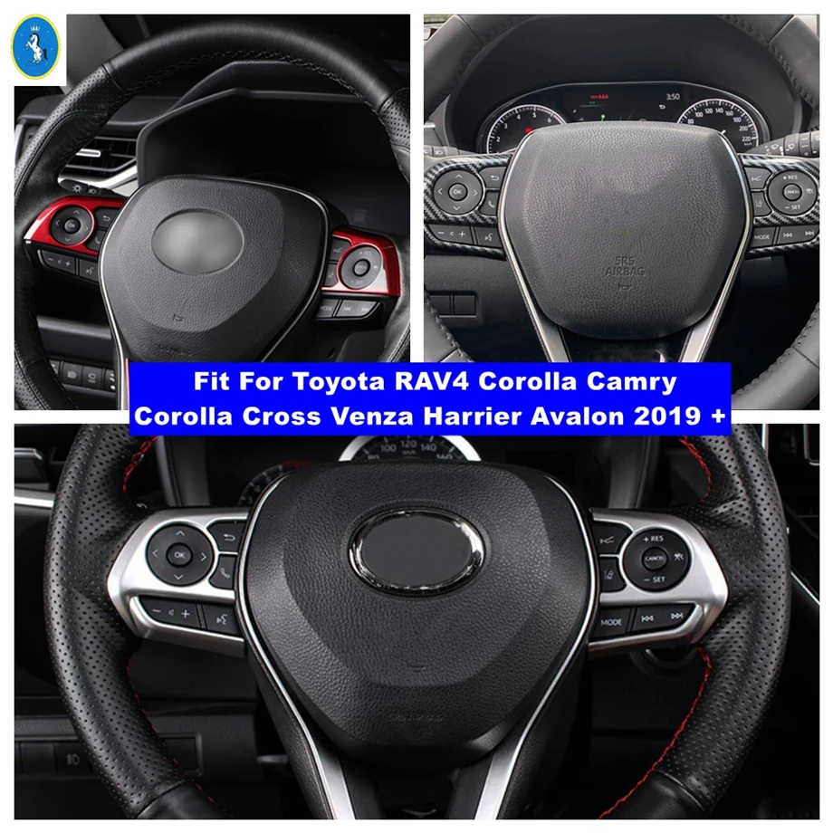 

Car Accessories Steering Wheel Decor Cover Trim Fit For Toyota RAV4 Corolla Camry Corolla Cross Venza Harrier Avalon 2019 - 2023