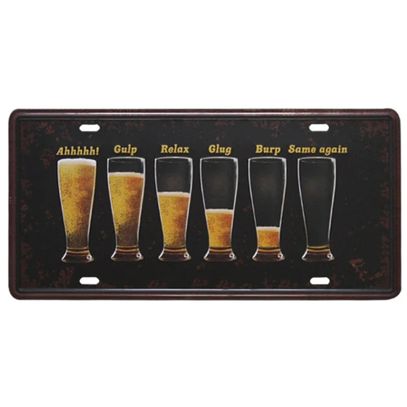 Металлические знаки для пива виски винтажные таблички с номерами автомобиля 15x30