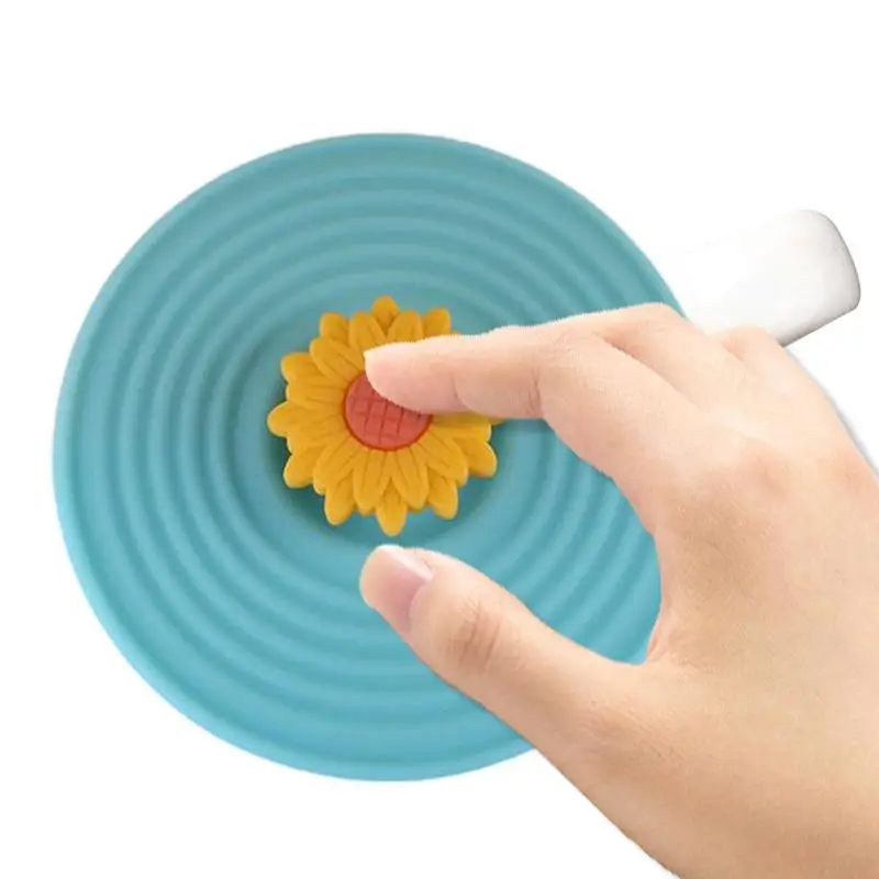 

Силиконовая крышка для чашки, Пылезащитная силиконовая крышка для чашки, крышка для чашки, силиконовая крышка для чашки в виде подсолнуха, д...