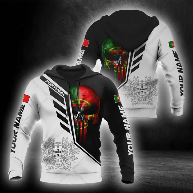 Худи унисекс с надписью Португалия и принтом черепа