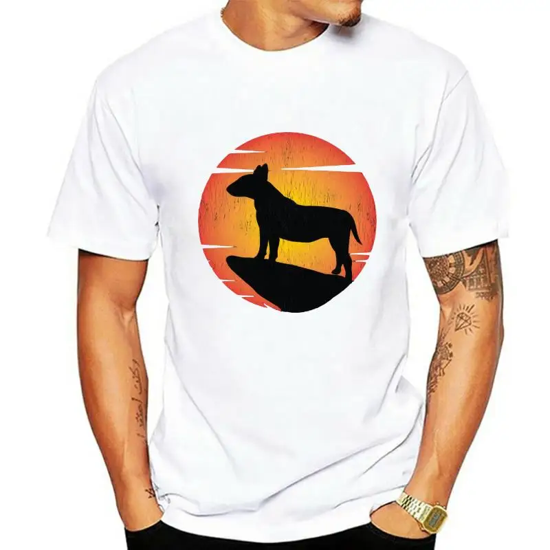 

Camiseta Vintage de Bullterrier para hombres y mujeres, camisa de regalo de puesta de sol para niños y mujeres
