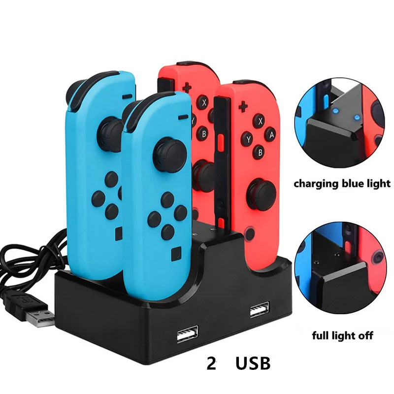 Контроллер Joy Con 4 в 1 зарядная док-станция держатель для Nintendo Switch NS Joy-Con Game