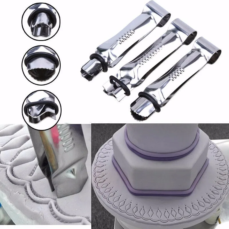 

3pcs Sugar Turning Lace clip Carving Clip Fondant baking Paste Mold DIY Cake Decorating Polymer Clay Resin Candy