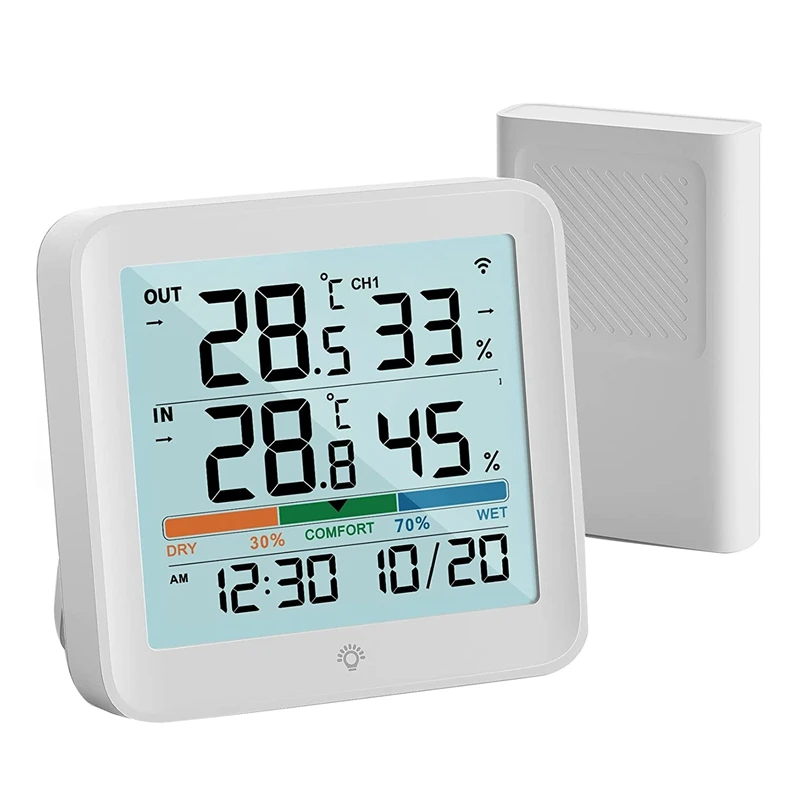 

Digital Indoor Outdoor Thermometer Hygrometer - Wireless Temperature Monitor Humidity Gauge For Home Nursery Baby Room