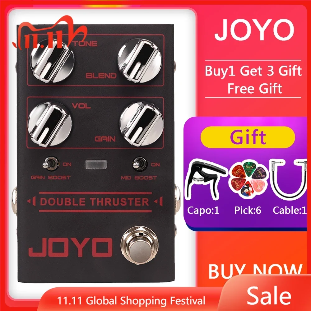 

JOYO Bass Guitar Effect Pedal R-28 DOUBLE THRUSTER Bass Overdrive Pedal Delivering Sharp and Grainy High Frequency Tone Designed