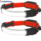 Яркий светодиодный налобный фонарь с монолитным блоком светодиодов, перезаряжаемый налобный фонарь дальнего действия, передсветильник водонепроницаемый Головной фонарь для ночного бега, встроенный аккумулятор