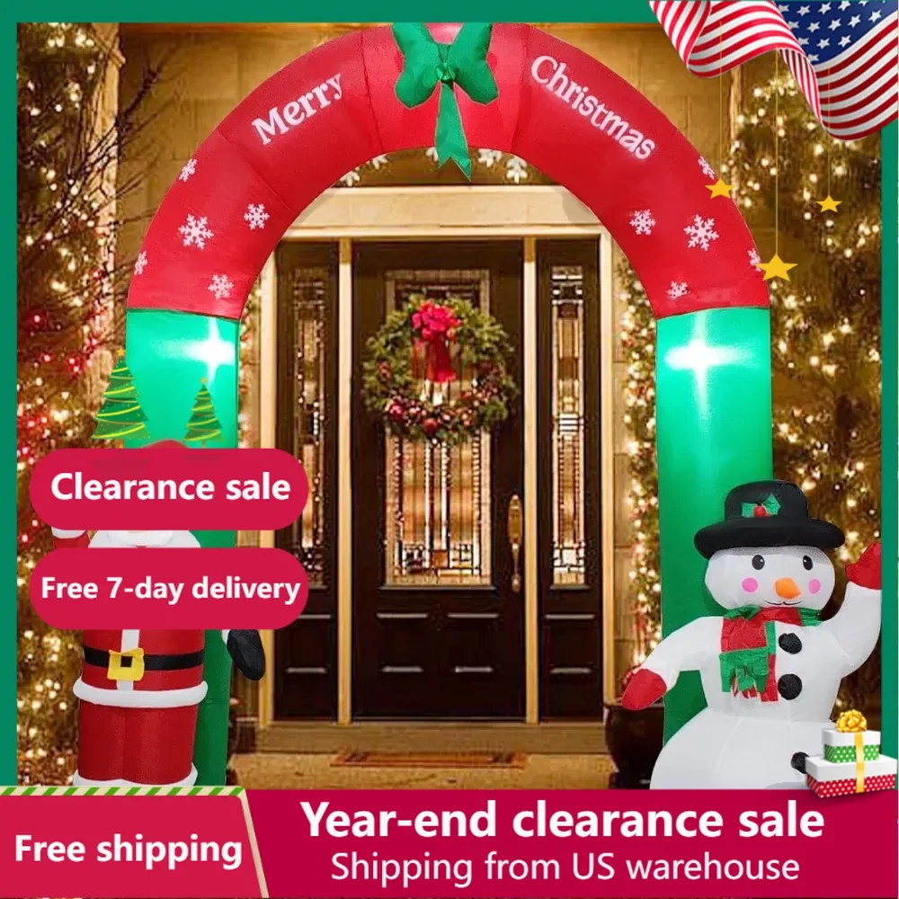

Garden Decoration Christmas Decorations 2024 Indoor and Outdoor Holiday Decorations Inflatable Arch Santa Claus and Snowman Home
