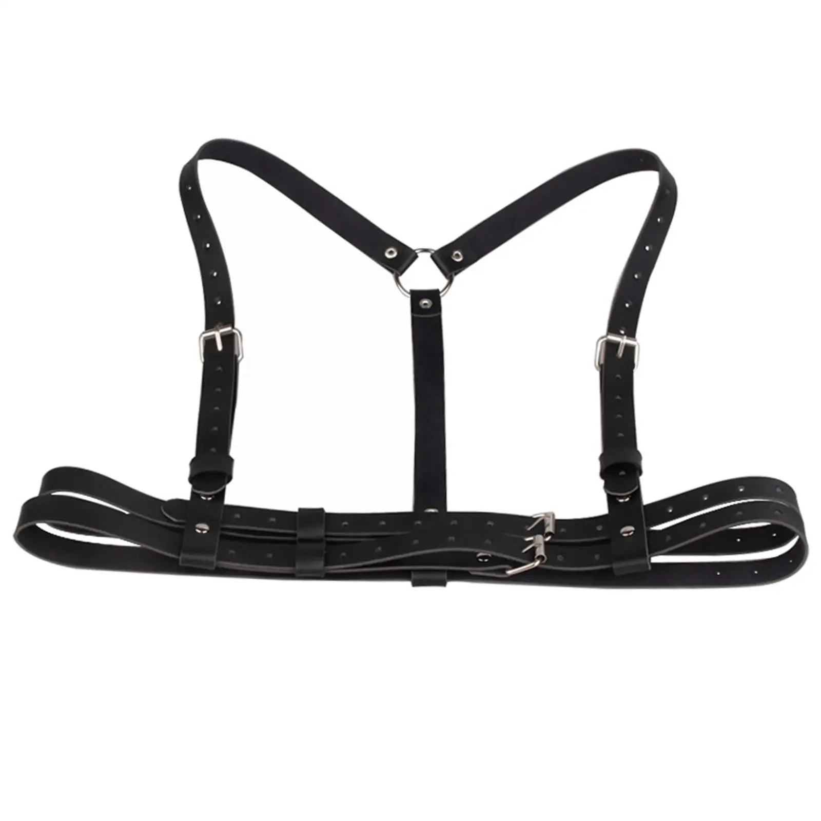 

Women's Punk Waist Belt for Dress Halloween PU Leather Skinny Body Adjustable Belt with Gothic Circle for Cosplay Party