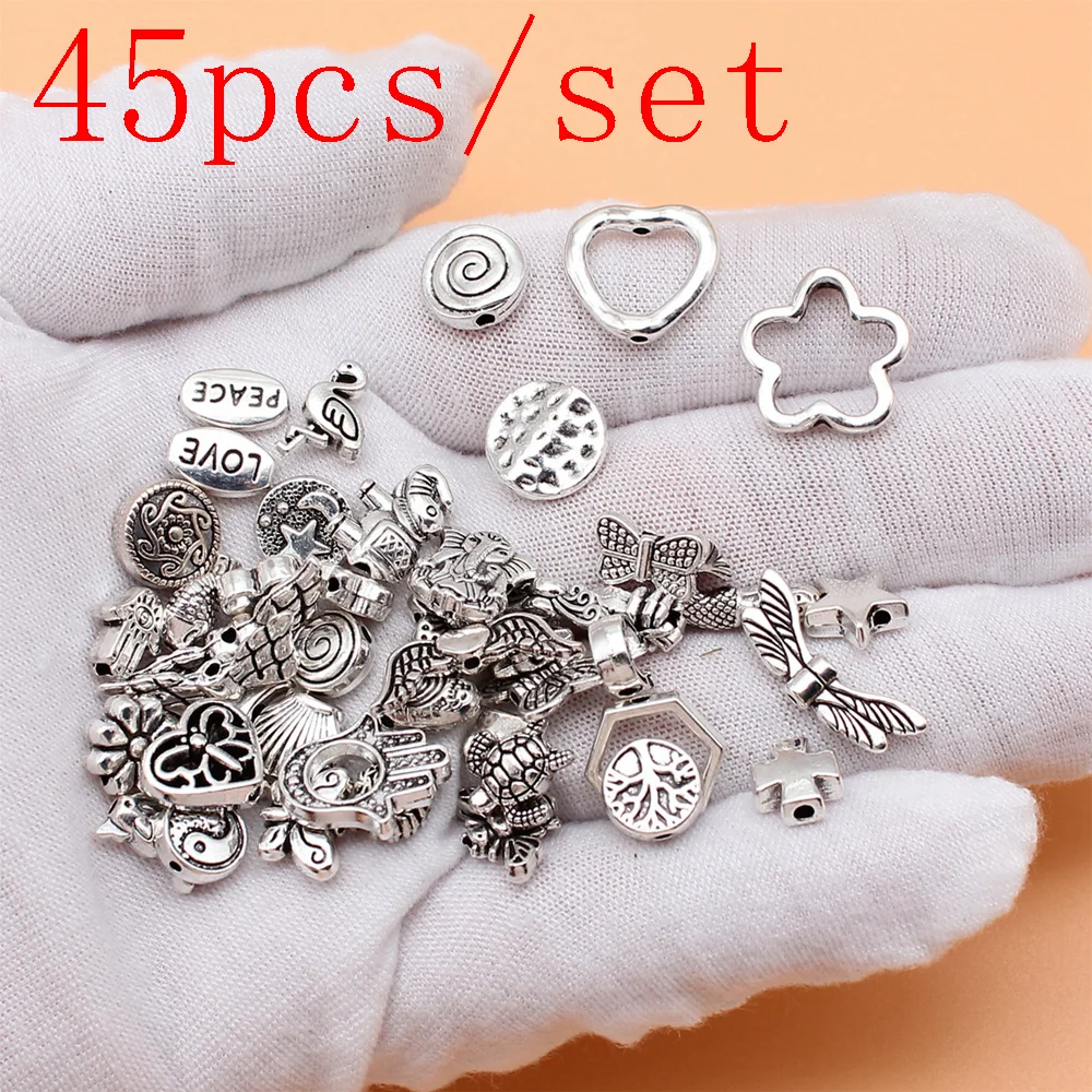 

Женские Подвески для изготовления ювелирных изделий, брелок, подвеска, оптовая продажа, 45 шт./комплект