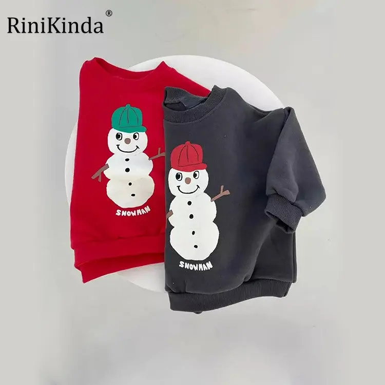 

RiniKinda 2022 Autumn Winter Kids Boys Sweatshirts Kids Hoodies Clothes Printed Top Long Sleeve Newborn Boys Girls Baby Clothes