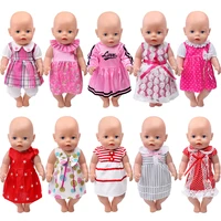 43 cm boy american dolls clothes all kinds small print skirts in summer baby toys accessories fit 18 inch girls doll f549