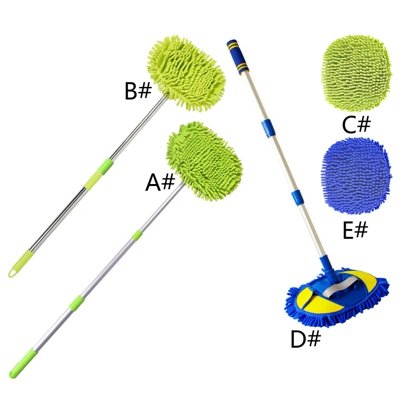 

Chenille Microfiber Car Wash Brush Mop with Telescopic Long Handle Car Cleaning Brush Duster Not Hurt Paint Scratch Free