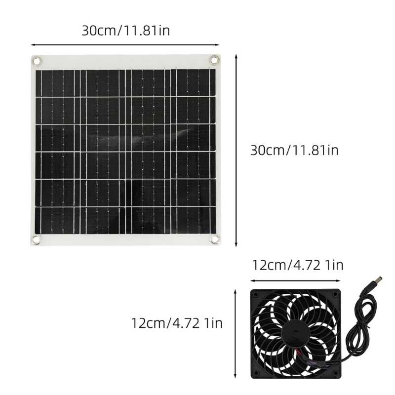 Панель Greenhouses Solars Set 15W с двойным вентилятором для улучшения охлаждения в