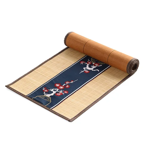 

Чайный коврик, аксессуары из бамбуковой нити для чайного набора, настольный флаг, чайный коврик, чайная скатерть, чайный флаг, дзен, китайская чайная церемония, чайная тарелка, коврик