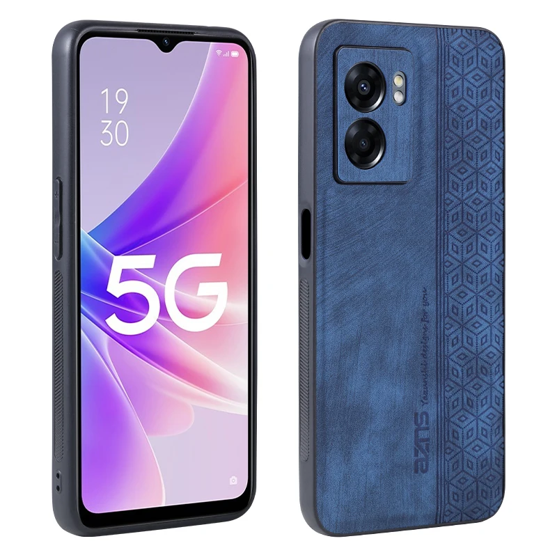 

For OPPO A57 5G Luxury Skin Feel Shockproof Matte Leather Case Soft Back Cover Funda For OPPO A77 5G