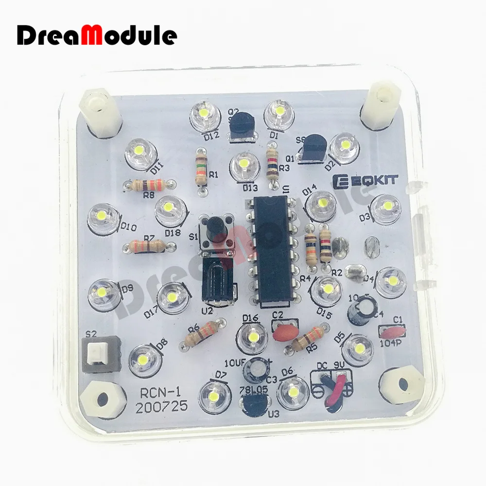 

12/18 LED Display Remote Control Night Light Kit Electronics DIY Electronics Fabrication Spare Circuit Board Soldering Practice