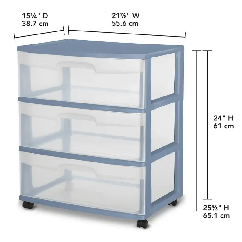 

3 Drawer Cart Blue Ash