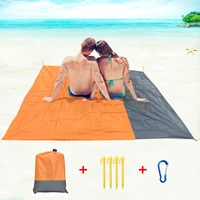 large beach towel anti sand free beach mat anti sand beach blanket pocket picnic 4 anchor wind prevent sand 200x210cm proof mat