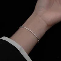 miqiao 925 sterling silver real 100 oval beads bracelet luxury jewelry womens hand bracelets charm chain 2022 new arrival