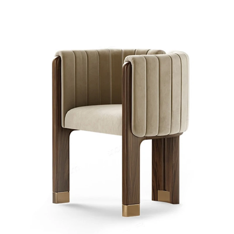 

Nordic Light Luxury Solid Wood Dining Chair Modern Minimalist Coffee Shop Club Hotel Desk Chair Sales Office Negotiation Couch