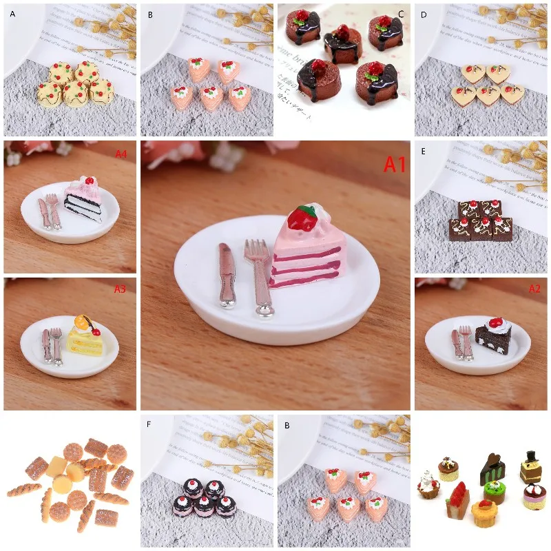 

Dollhouse Miniature Artificial Bakery Cake Bread Food Model Toys
