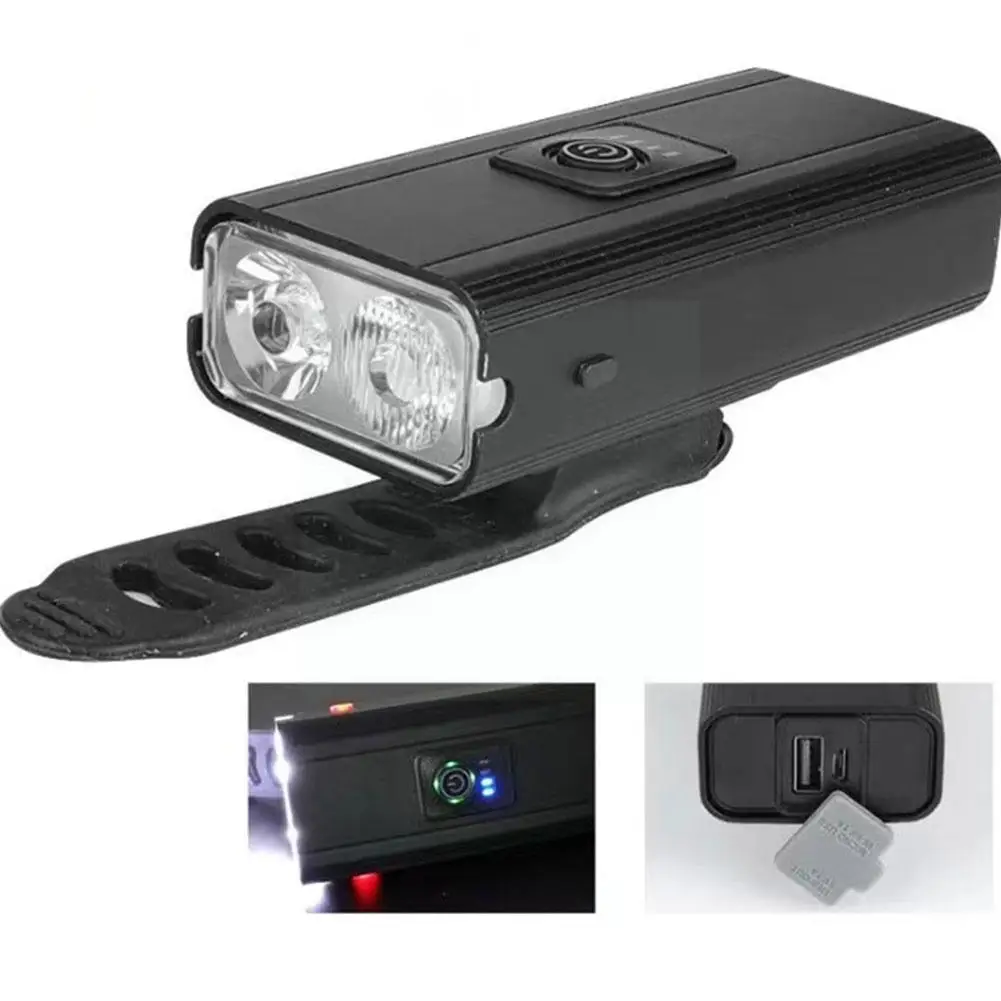 

New T6 LED Bicycle Light USB Charging With Power Display Warning Headlight Light Red Lamp Bike Cycling Flashlight Light U8X3