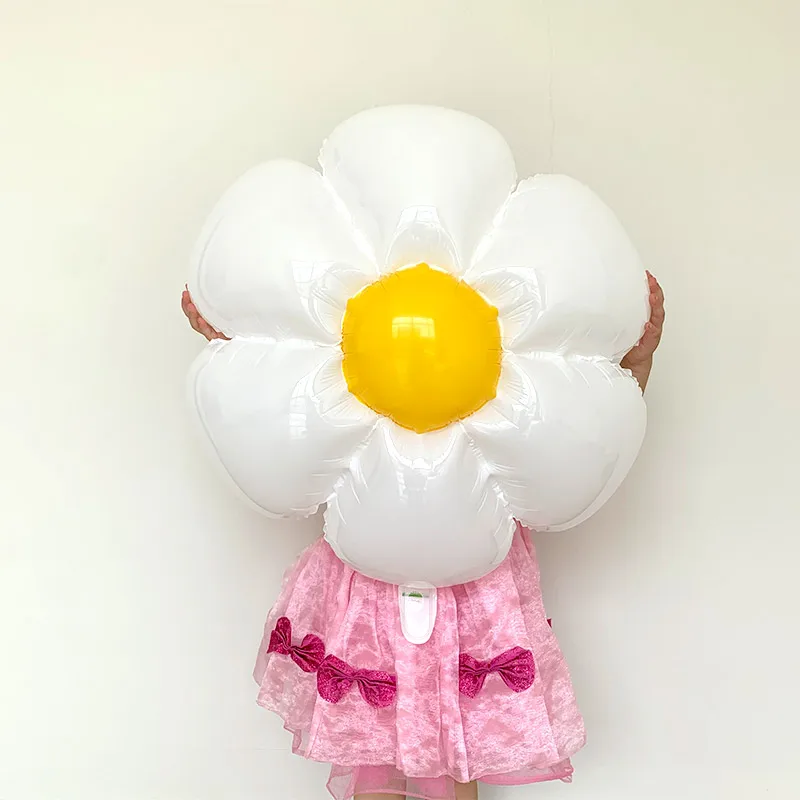 

50pcs Daisy Foil Mylar Balloon Sunflower Balloons Summer Plumeria rubra Hawaiian Theme Party Happy Birthday Party Wedding Decor