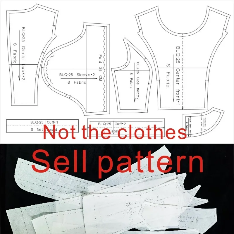 Cutting pattern women's commuter knitted bottoming dress clothing effect drawing 1:1 physical BLQ-649