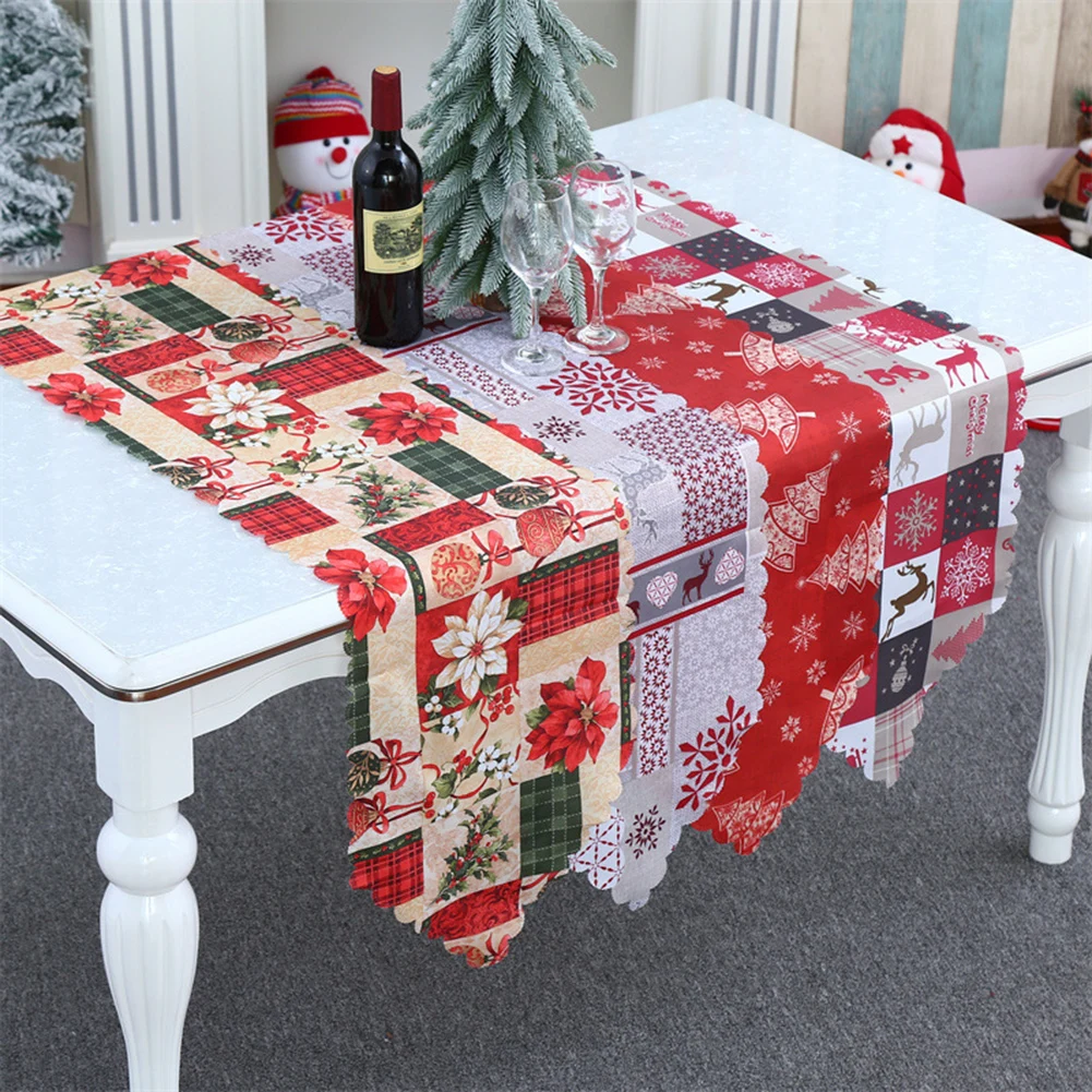 

Christmas Tablecloth Decorations Dinning Table Runner Table Cover Ornaments For Home Xmas Party Holiday Holiday Decor 180x35.5cm