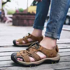 Мужская Летняя обувь, новинка 2022, римские сандалии из натуральной кожи, большие размеры, Уличная обувь для прогулок, Мужская фотосессия, размер 48