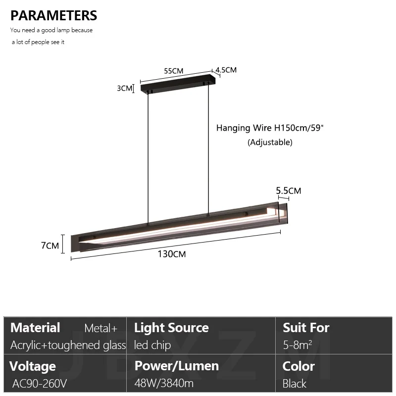 

Люстра JBXZM линейная черная