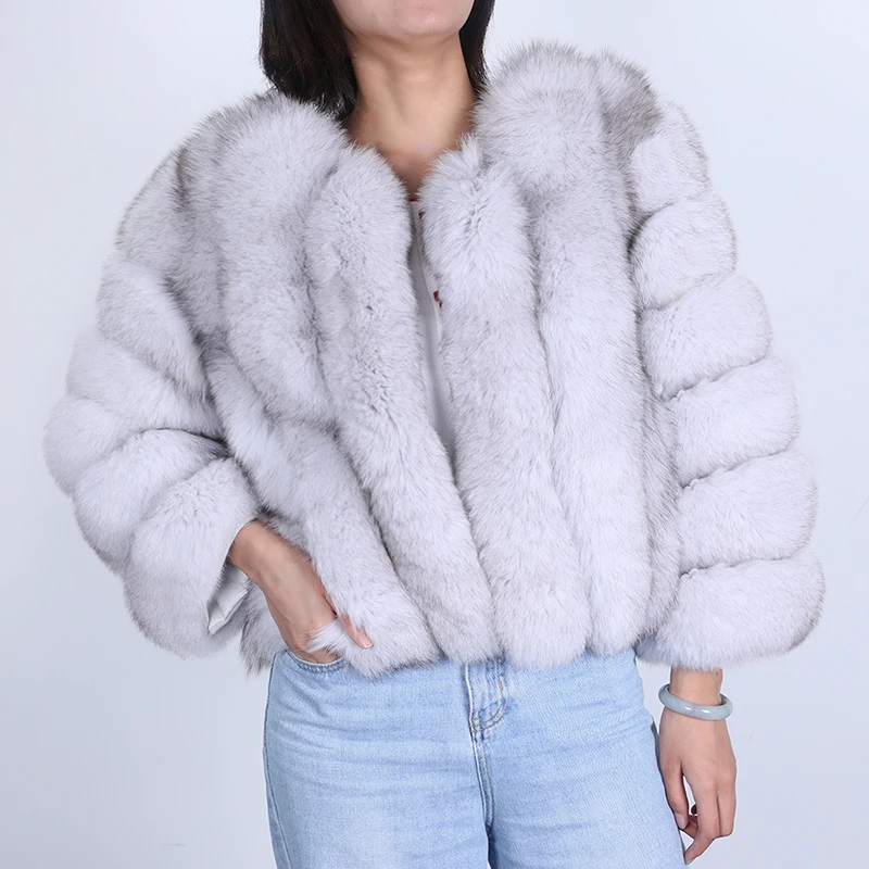 

Women's Coat Winter Jacket Real Fox Fur Coat Big Fluffy Female Warm Thick Warm Outerwear Fur Coat Natural Fur