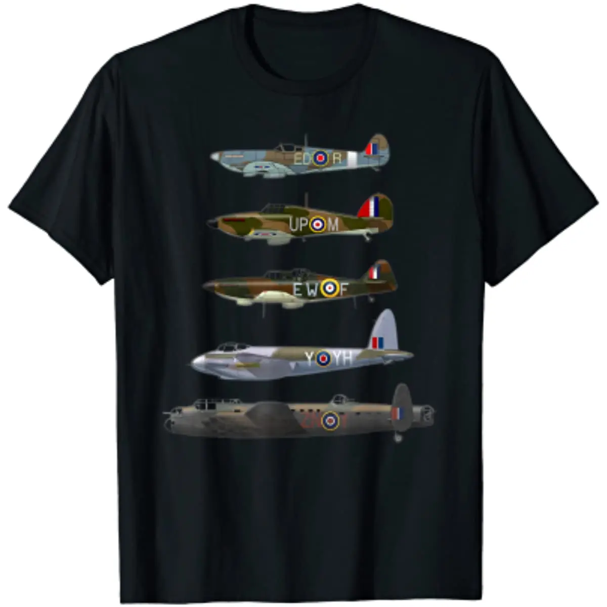 

WW2 British Warplanes Warbirds Lancaster Plane Spotting T-Shirt Short Sleeve Casual 100% Cotton O-Neck Summer Shirts