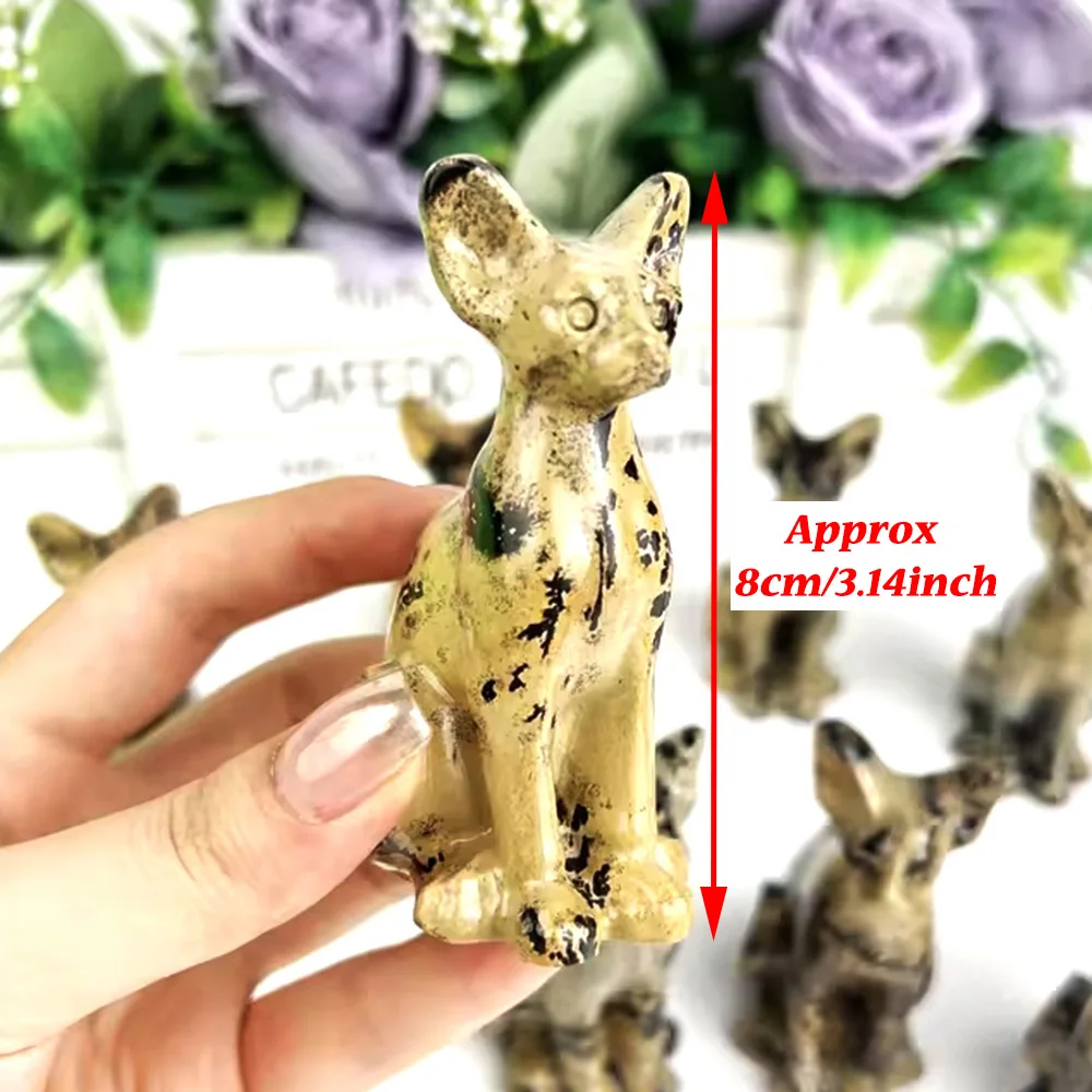 1 шт. статуэтка кошки и животных из искусственной яшмы