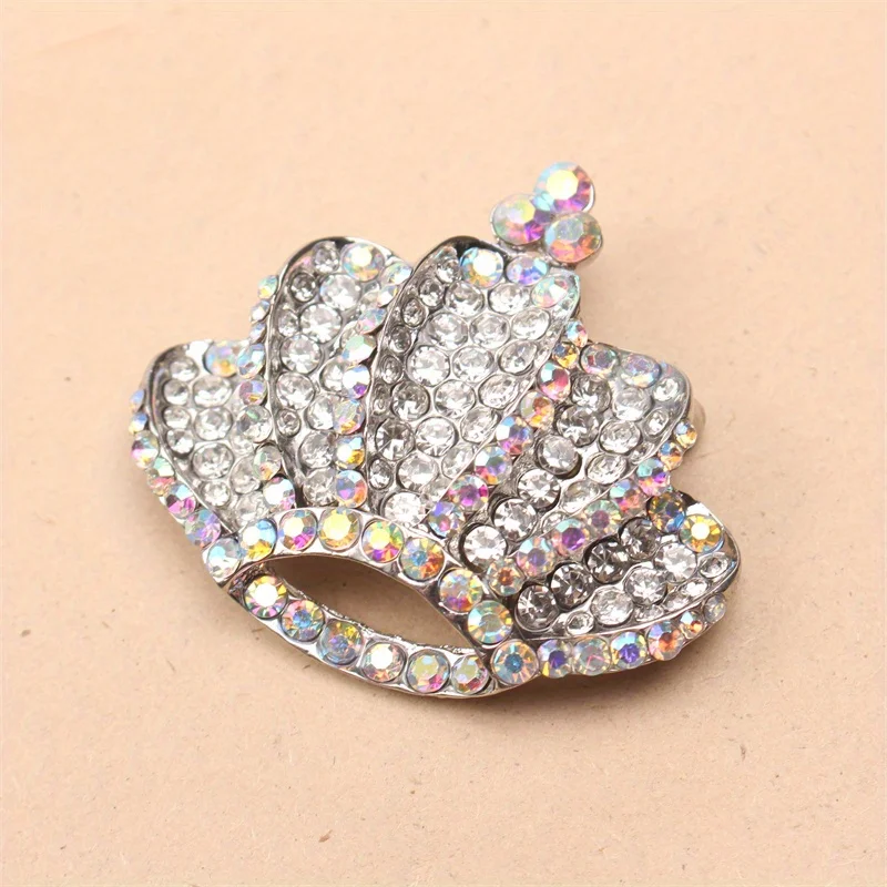 Новый стиль элегантная брошь в виде короны со стразами модная женская