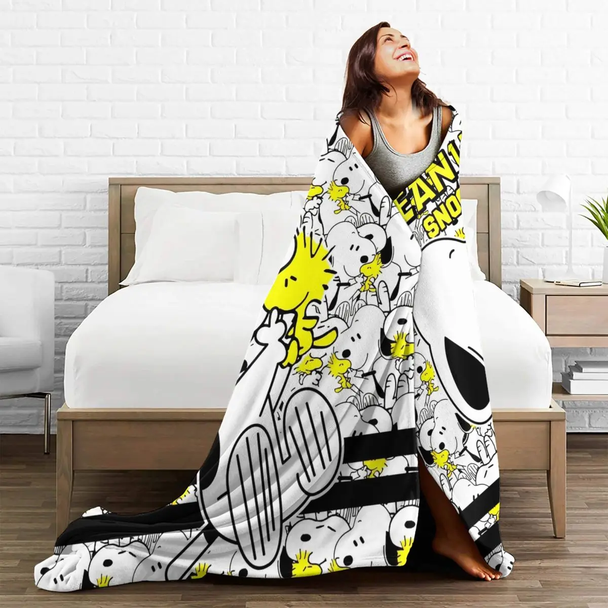 MINISO Фланелевые одеяла Snoopy Woodstock