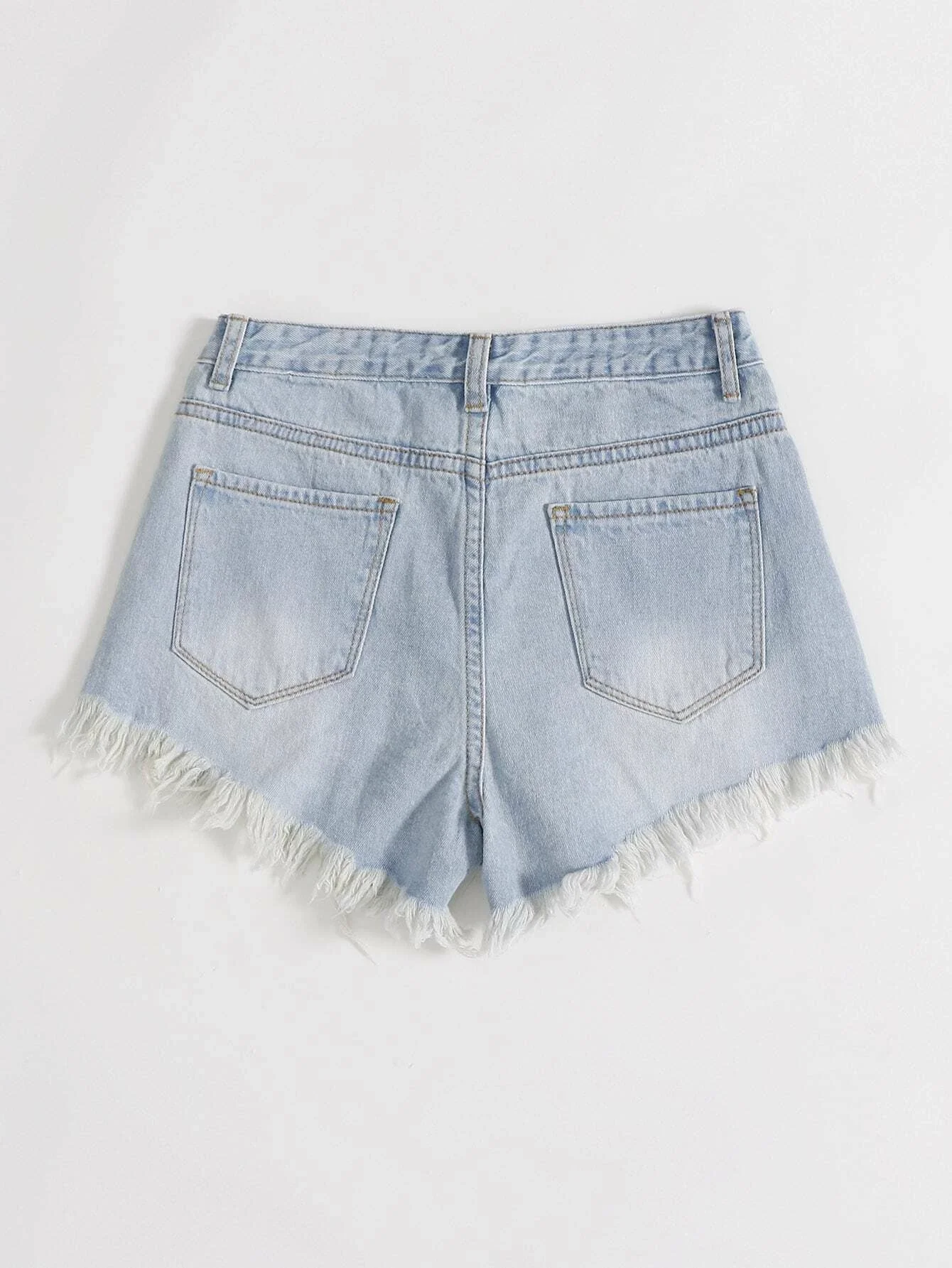 

tops Ripped Raw Hem Denim Shorts