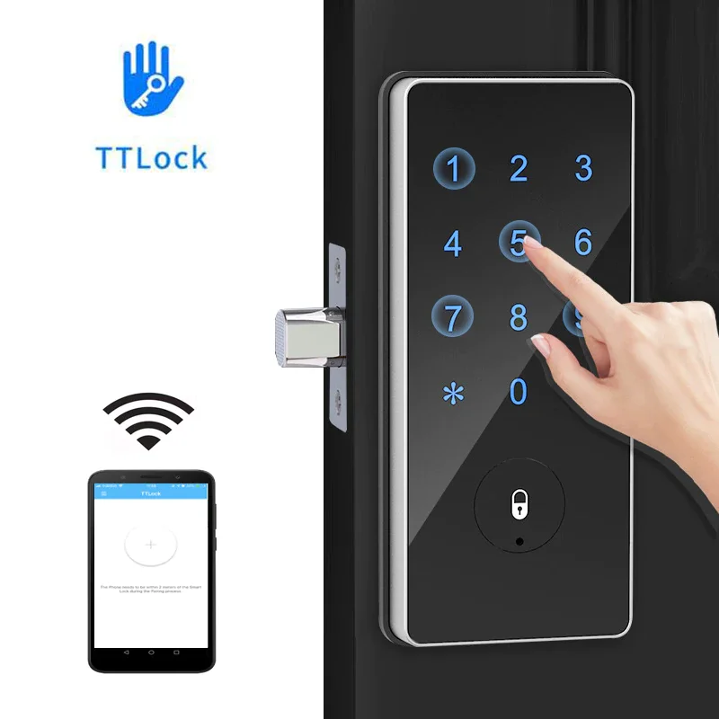 

Умное дистанционное управление через приложение TTLock, Bluetooth-совместимый пароль, кодовый номер, автоматический Американский замок с ключом