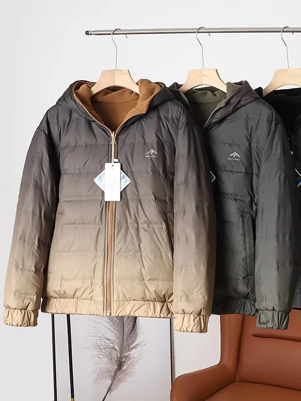 Двусторонний можно носить внутри на флисовой подкладке! Зимний толстый теплый