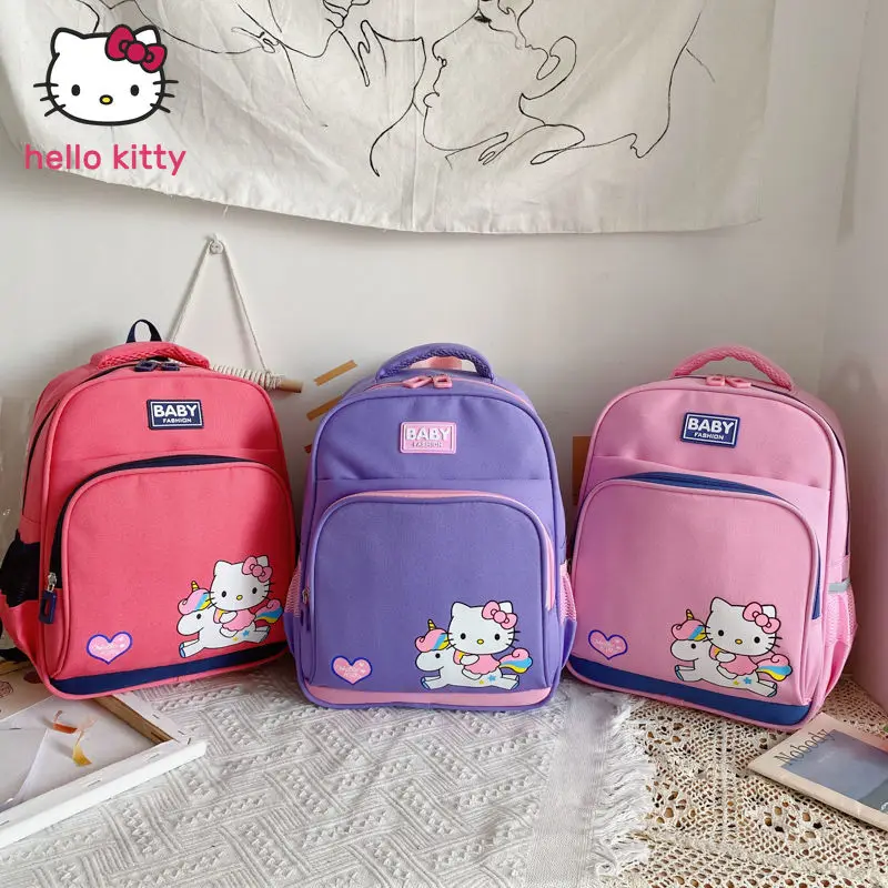 

Модный детский школьный ранец Hello Kitty, рюкзак для мальчиков и девочек с милыми рисунками из мультфильмов, рюкзак для учеников